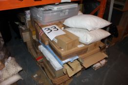 Pallet to Contain a Large Quantity of Items to Include Designer Scatter Cushions, Laundry Baskets,