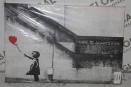 Banksy Inspired There Is Always Hope Canvas Wall Art Picture RRP £50 (14799) (Public Viewing and