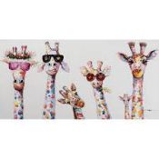 Coolio The Giraffe Family Canvas Wall Art Picture RRP £170 (Public Viewing and Appraisals