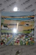 Bright Meadow By Artist Janet Bell Canvas Wall Art Picture RRP £50 (15165) (Public Viewing and