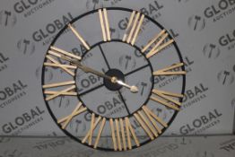Boxed 60cm Roman Numeral Metal Wall Clock RRP £50 (14789) (Public Viewing and Appraisals Available)