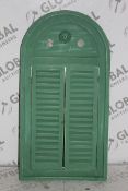 Boxed Green Shutter Style Wall Hanging Mirror RRP £60 (14789) (Public Viewing and Appraisals