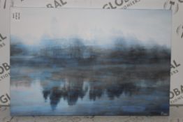 Moody Blue Winter Reflections Wall Art Picture RRP £75 (14799) (Public Viewing and Appraisals