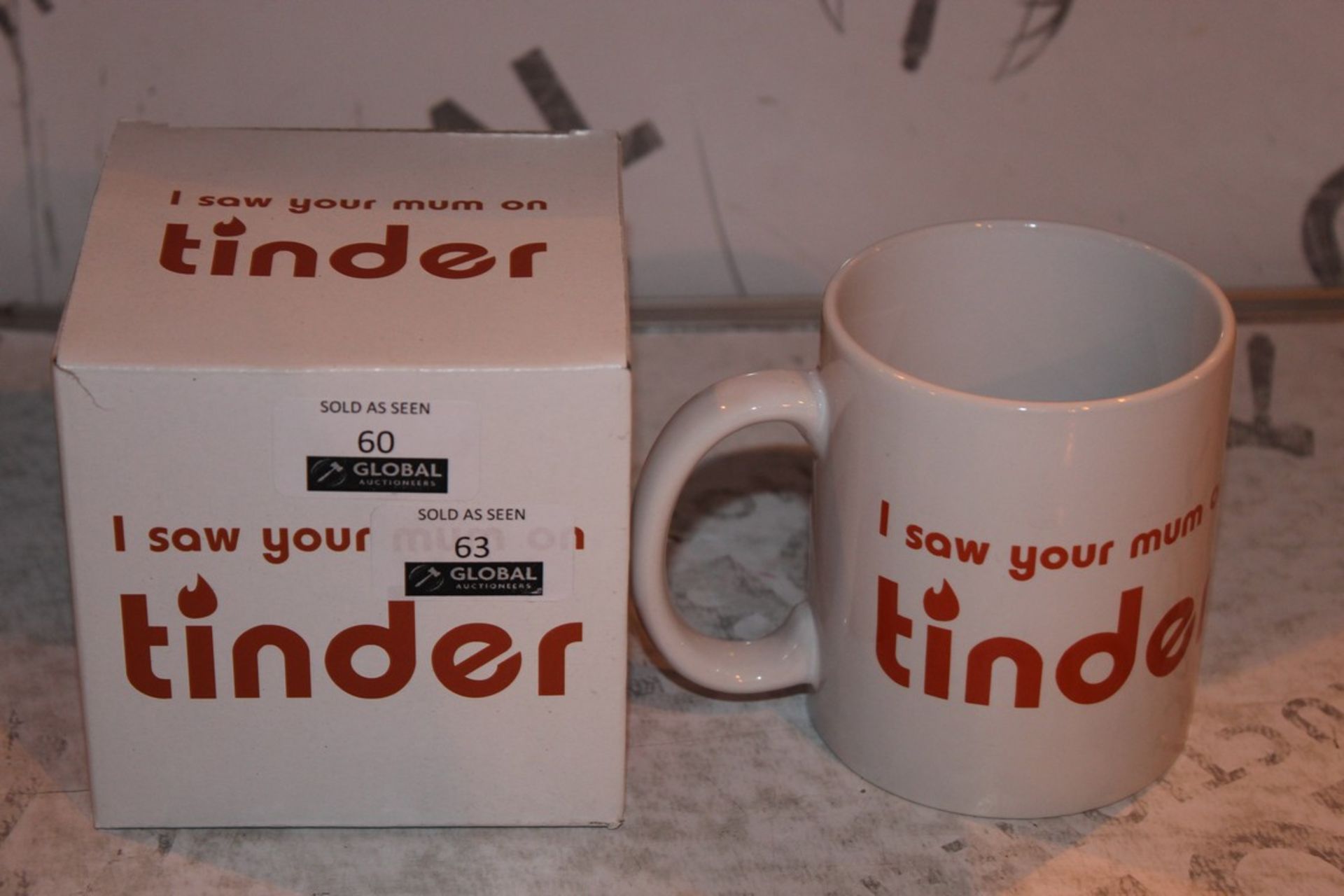 Lot to Contain 9 Brand New I Saw Your Mum on Tinder Mugs