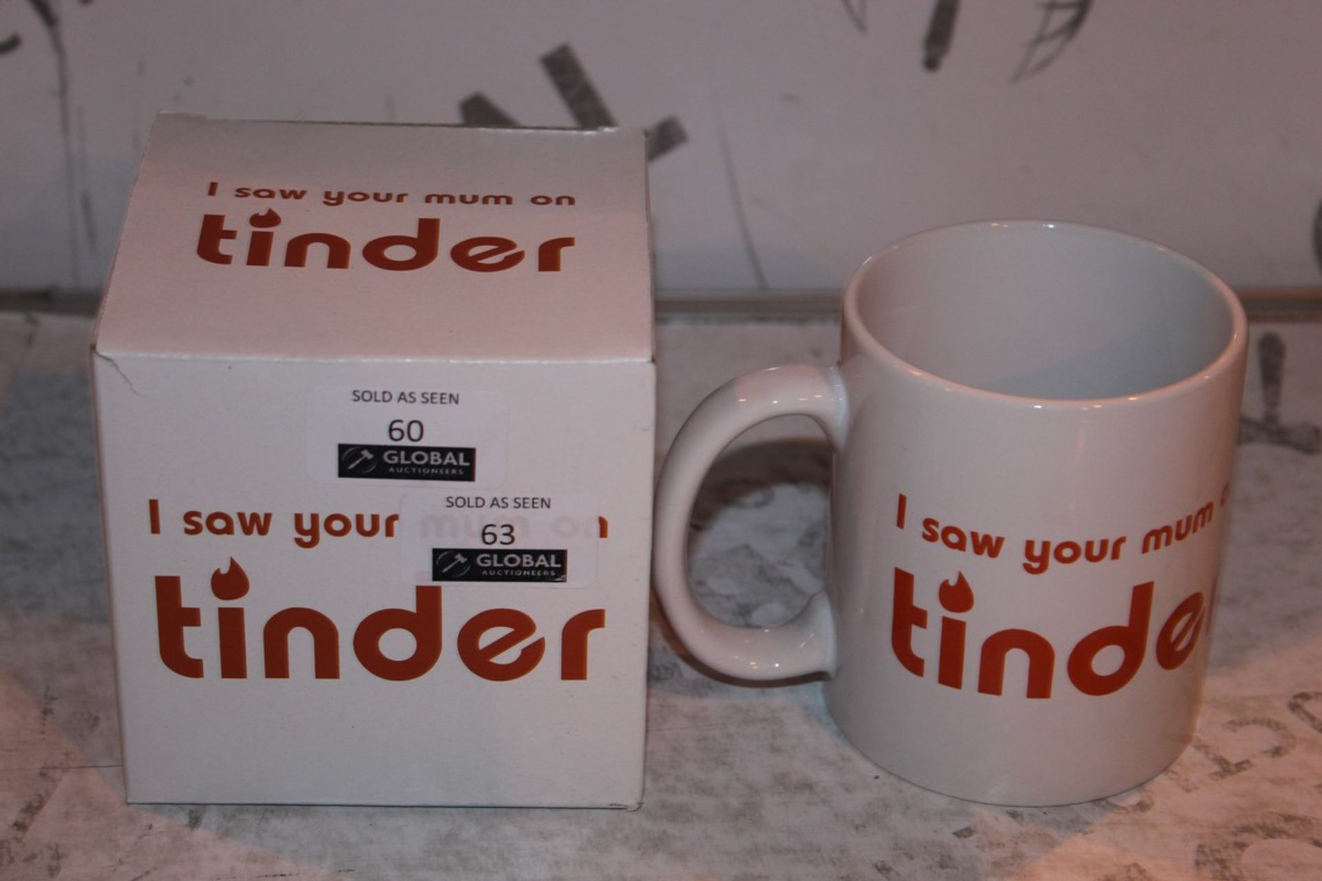 Lot to Contain 9 Brand New I Saw Your Mum on Tinder Mugs
