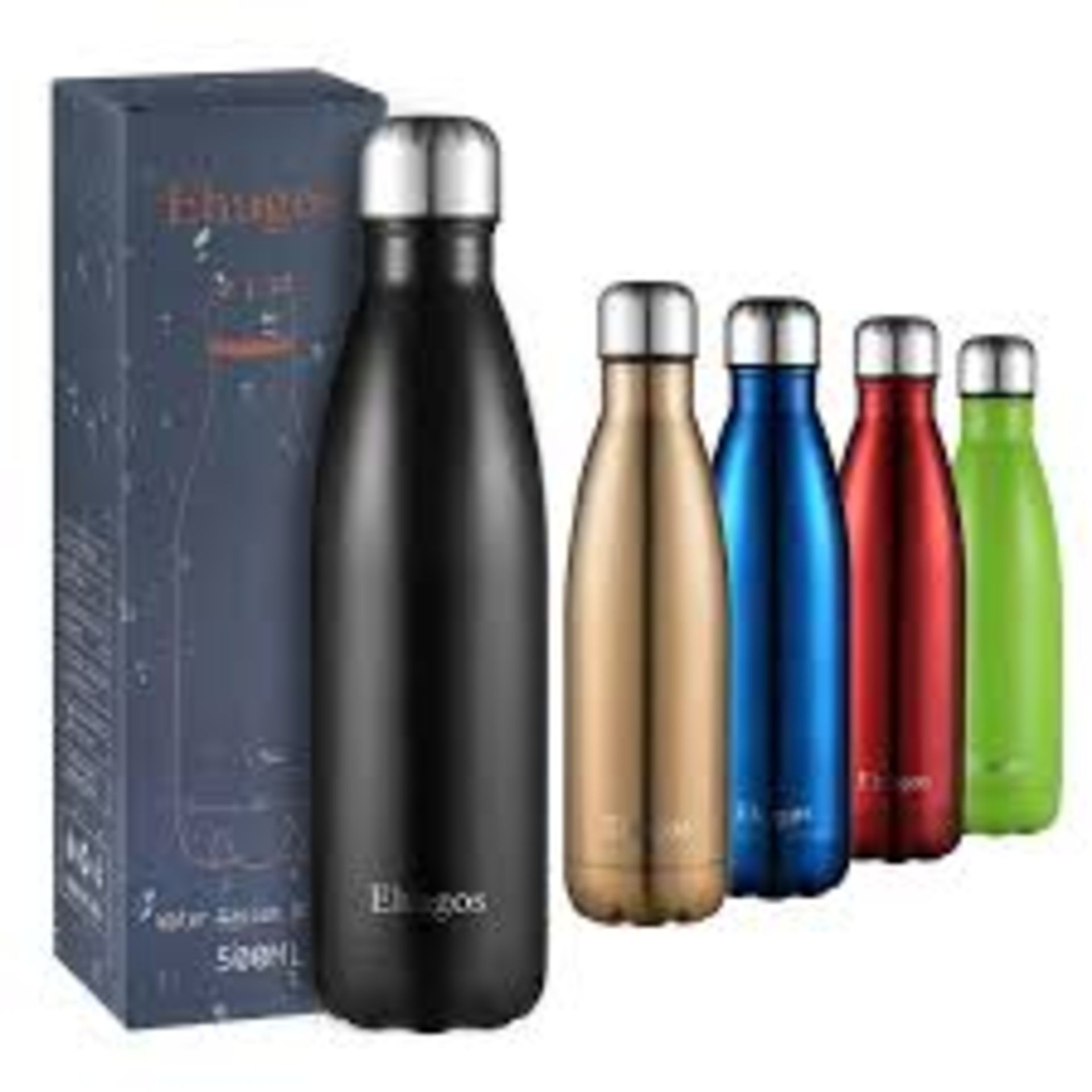 Lot to Contain 25 Brand New Ehugos 500ml Vacuum Water Bottles RRP £14.99 Each