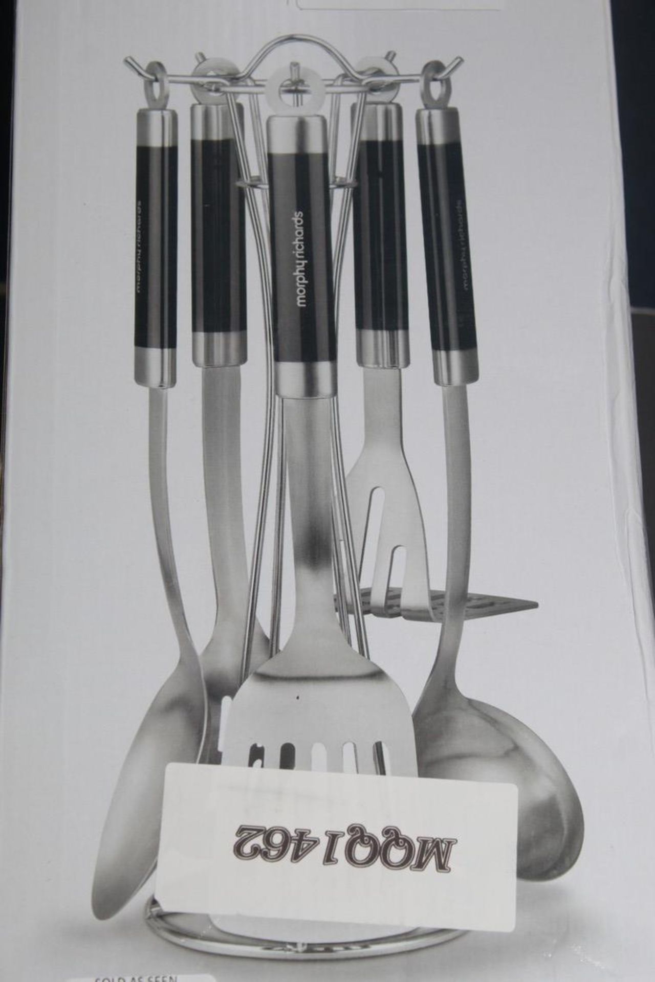 Assorted Kitchen Items to Include a Morphy Richards Accents 5 Piece Utensil Set and a Brabantia Roll