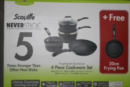 Boxed 5 Piece Never Stick Scoville Toughened Aluminium Pan Set RRP £90 (Public Viewing and