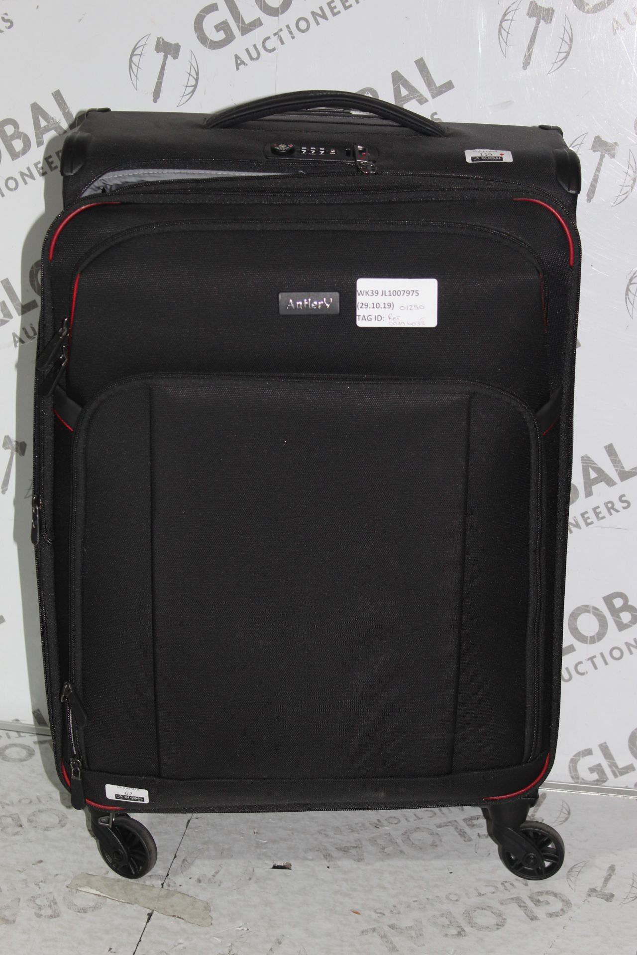 Antler Soft Shell Black Medium Spinner Suitcase RRP £125 (RET00896033) (Public Viewing and