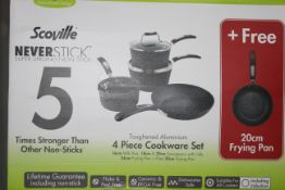 Boxed 5 Piece Never Stick Scoville Toughened Aluminium Pan Set RRP £90 (Public Viewing and