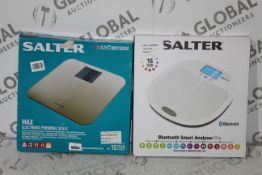 Boxed Pairs of Salter Bluetooth Smart Analyser Pro Weighing Scales and Electronic Personal Scales