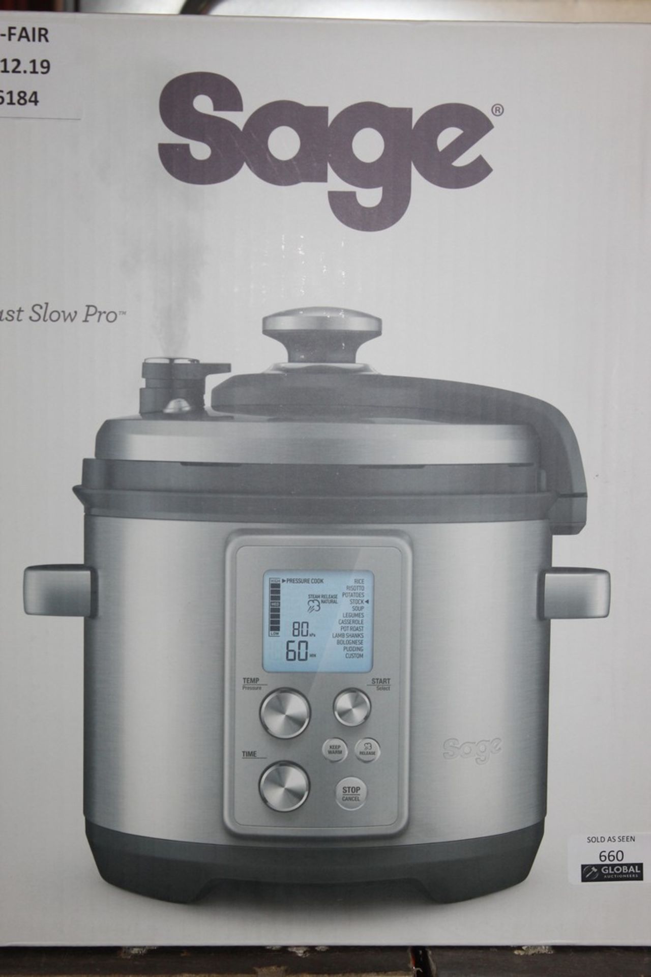 Boxed Sage the Fast Slow Pro Multi Food Cooker RRP £200 (16184) (Public Viewing and Appraisals