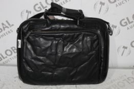 Mat and Nat Black Leather Creed Laptop Bag RRP £160