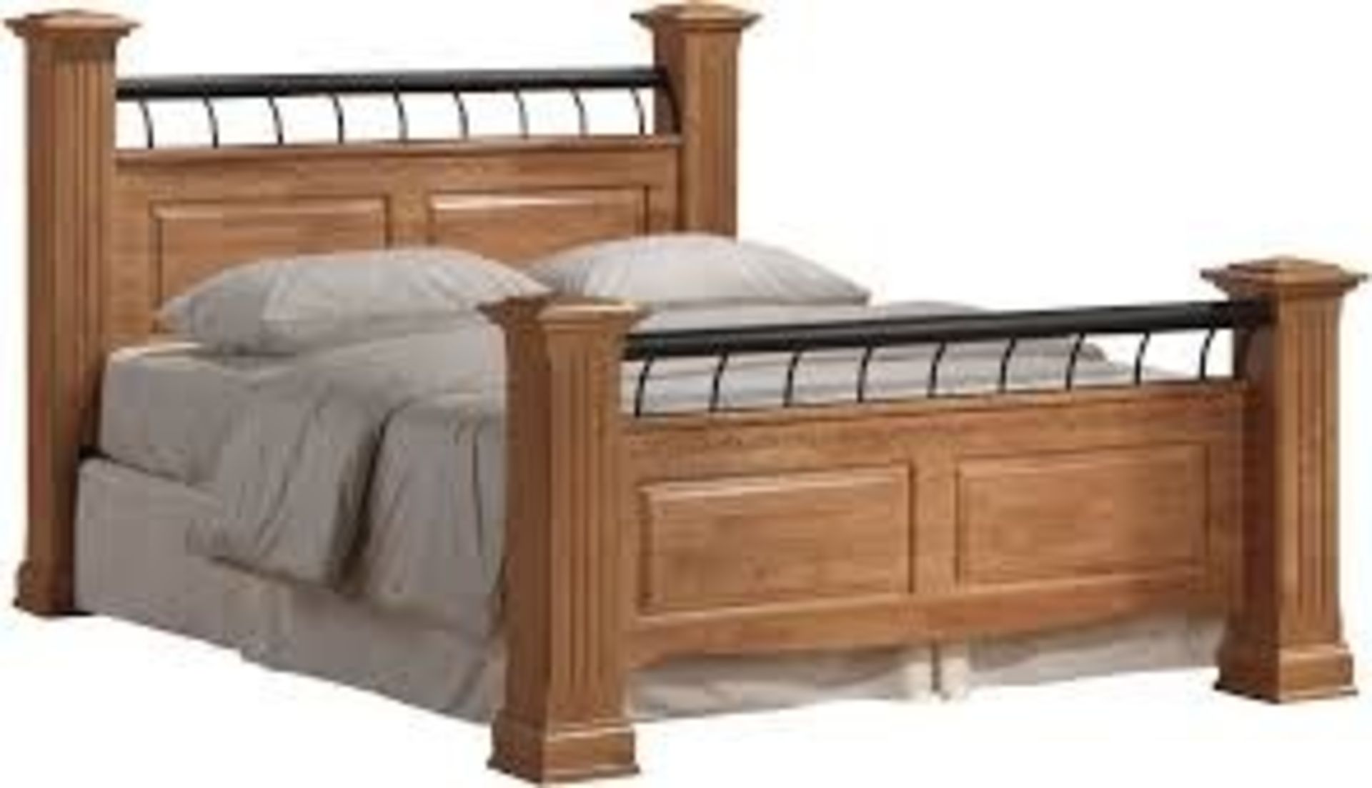 Boxed Solid White Wooden 5ft King-size Low End Bedstead RRP £500 (Public Viewing and Appraisals