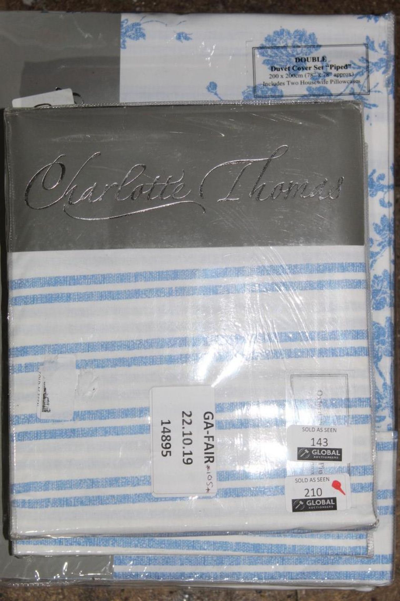 Charlotte Thomas Blue and White Double Duvet Cover Sets with Pillowcases RRP £80 Each (14895) (