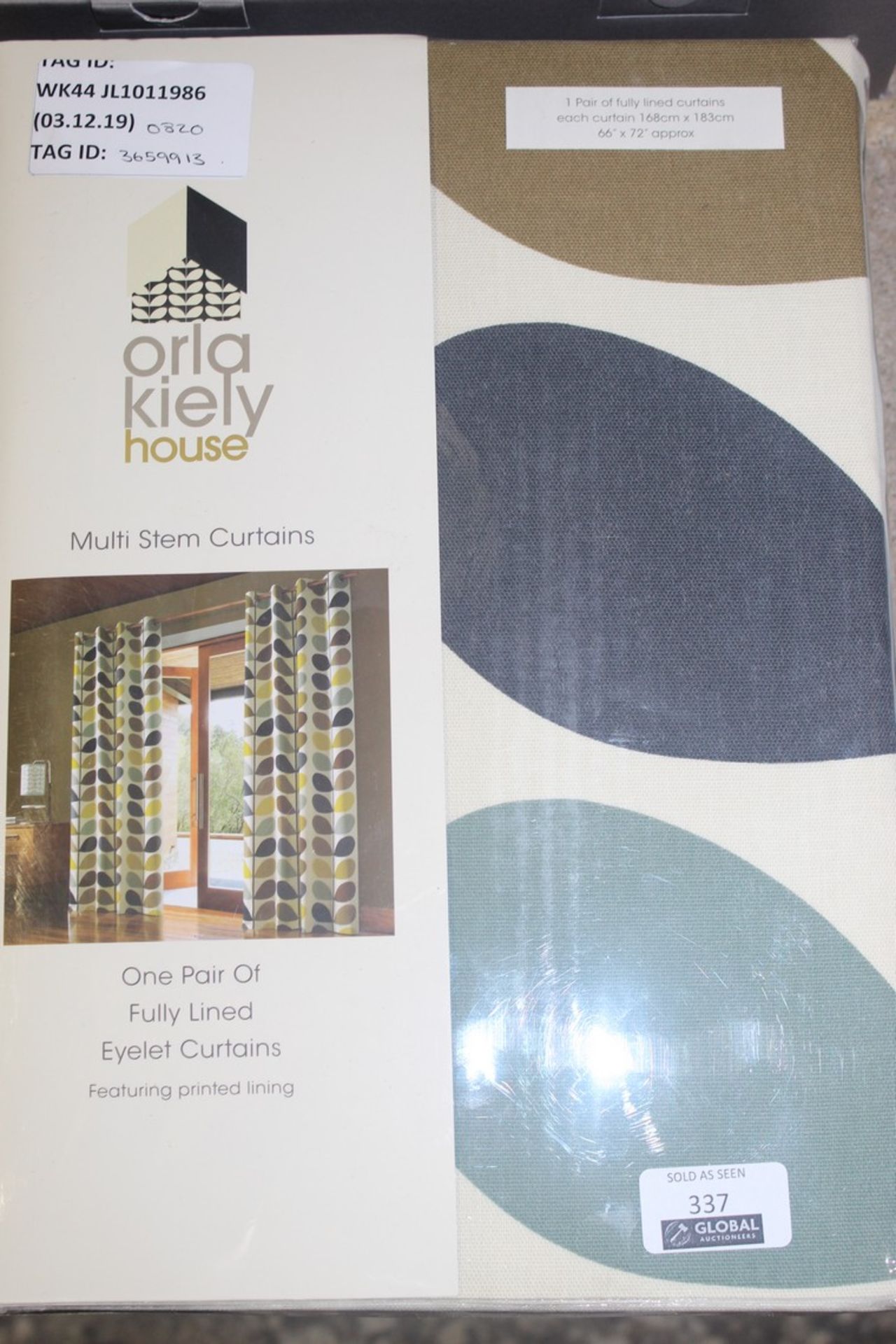 Bagged Pair of Orla Kiely Curtains RRP £62 (3692213) (Public Viewing and Appraisals Available)