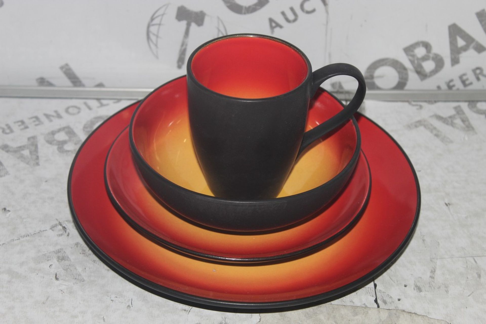 Assorted Items to Include The Creatable Porcelain House Black Sunset Single Replacement Dinner Set