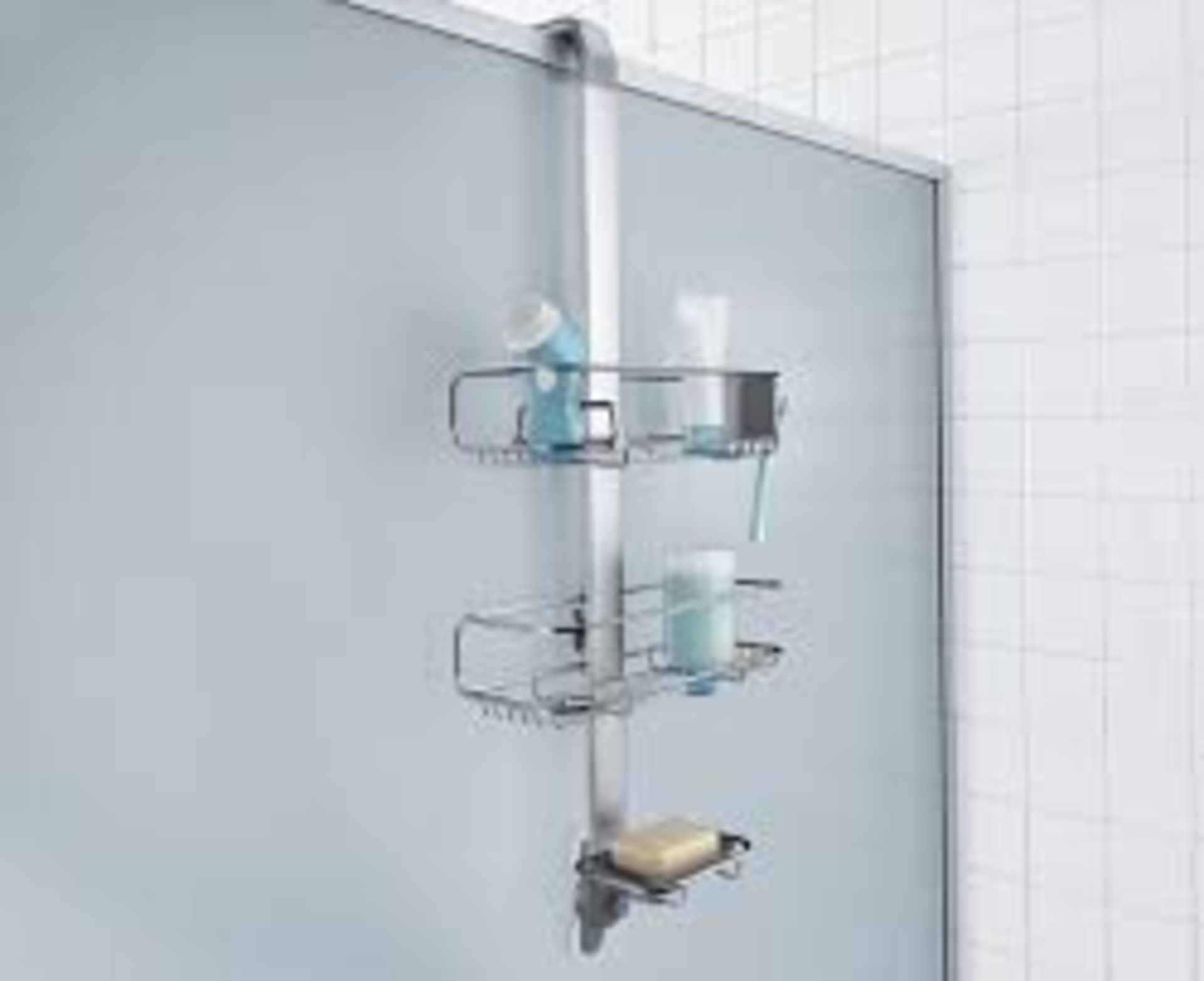 Assorted Items to Include a Simple Human Shower Rack, Vossen Texas Size XS Fern Design Laptray