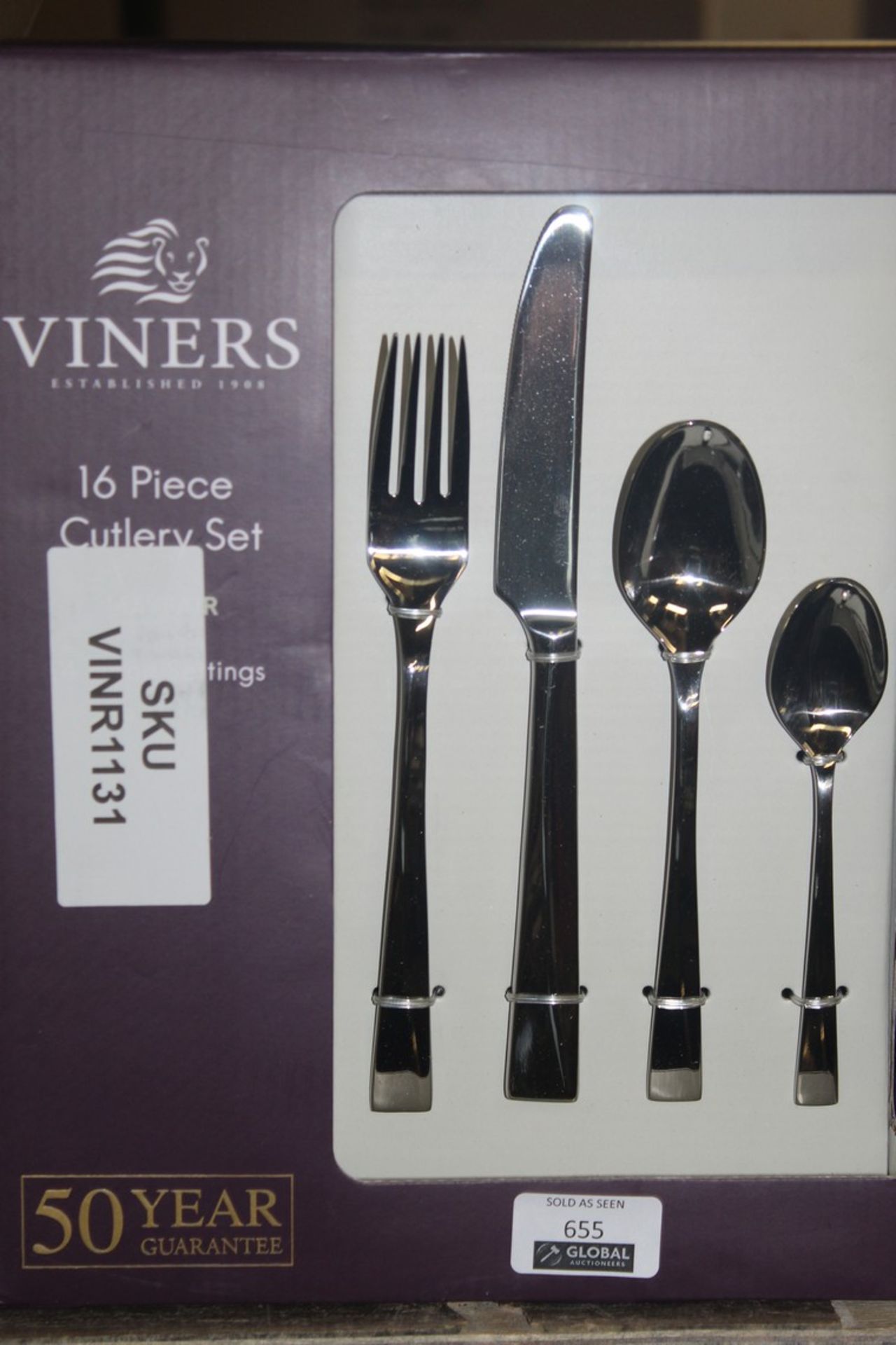 Boxed Vinus Stainless Steel 16 Piece Cutlery Set RRP £60 (16416) (Public Viewing and Appraisals