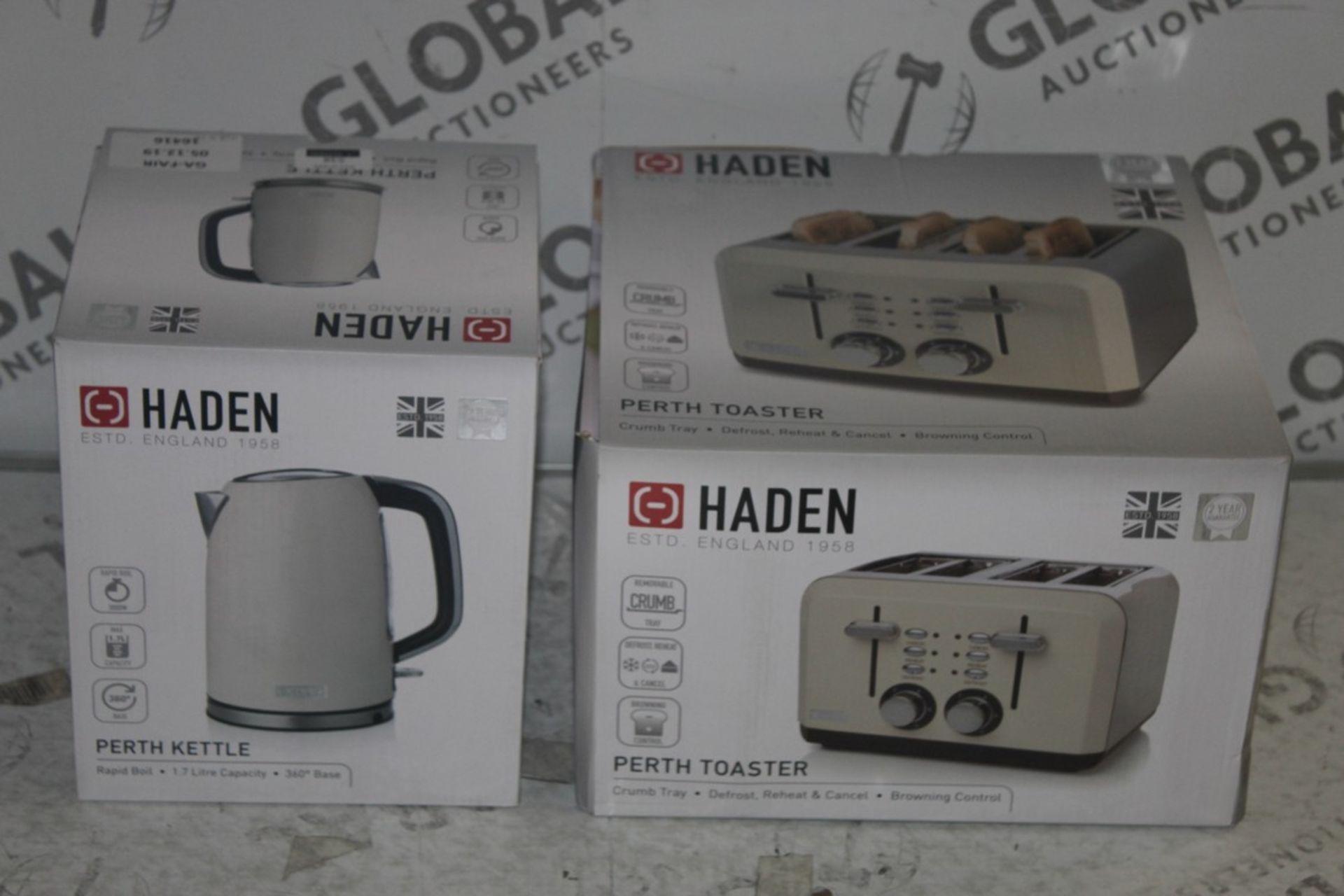 2 Piece Haden Kitchen Sets to Include a Perth 4 Slice Toaster and a Matching 1.7L Cordless Jug