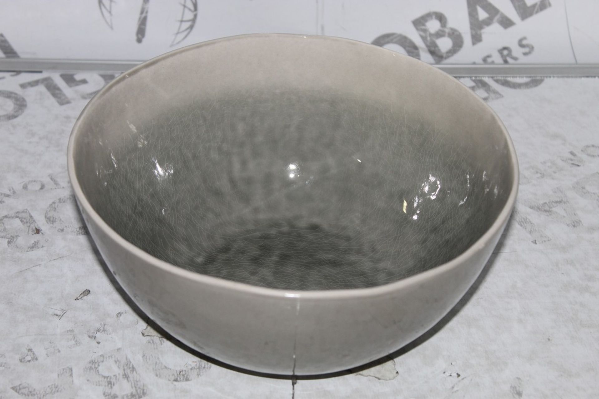 Pomax Large Grey and Green Salad Bowls RRP £50 Each (3665449)(3665467) (Public Viewing and