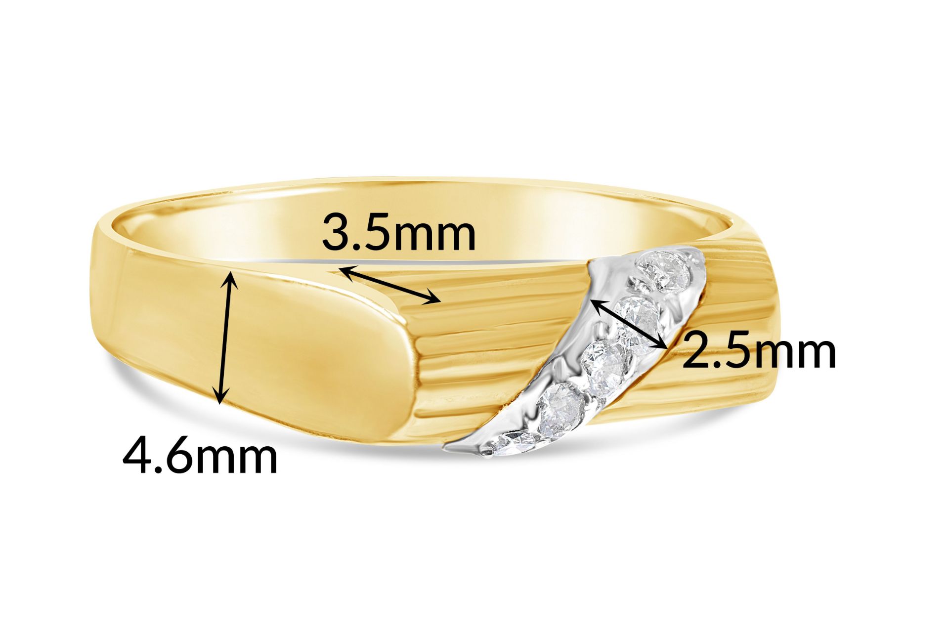 Diamond Ring, Metal 9ct Yellow Gold, Weight (g) 1.61, Diamond Weight (ct) 0.03, Colour H, Clarity - Image 2 of 4