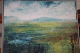 Large Wooden Framed Canvas Wall Art Picture The Distant Meadows RRP £120 (Public Viewing and