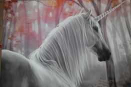 Mystical Unicorn Canvas Wall Art Picture RRP £50 (Public Viewing and Appraisals Available)