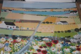 Bright Meadow By Artist Janet Bell Canvas Wall Art Picture RRP £100 (Public Viewing and Appraisals