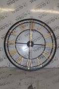 Boxed Premier Interiors Black and Gold Effect Wall Clock RRP £80 (Public Viewing and Appraisals