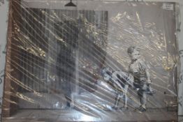 Banksy Canvas Wall Art Picture RRP £60 (14799) (Public Viewing and Appraisals Available)