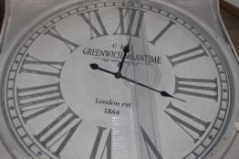 Boxed Grennich Time Wooden Circular Wall Clock RRP £95 (15165) (Public Viewing and Appraisals