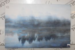 Blue Winter Canvas Wall Art Picture RRP £80 (15165) (Public Viewing and Appraisals Available)