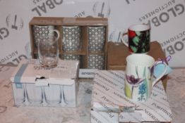 Lot to Contain 4 Assorted Items to Include Tea Cup Sets and Set of 6 Glass Tumblers Combined RRP £75