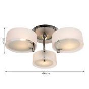 Lot to Contain 2 Designer Stainless Steel 3 Light Round Acrylic Fittings Combined RRP £200 (Public