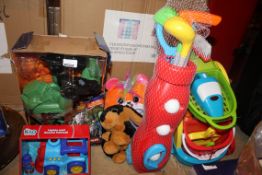 Lot to Contain 6 Assorted Children's Toy Items to Include Kid Light and Sound Vehicles, Golf Sets,