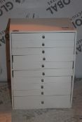 Cream White 10 Draw Compact Organiser RRP £70 (Public Viewing and Appraisals Available)
