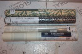 Lot to Contain 4 Assorted Rolls of Wallpaper by Sanderson, Morris and Co, Cion and Matthew