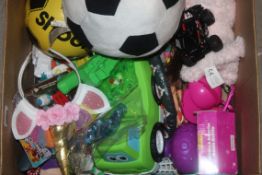 Box to Contain 50 Assorted Children's Toy Items to Include Shoot Footballs, Toy Guns, Nickelodeon
