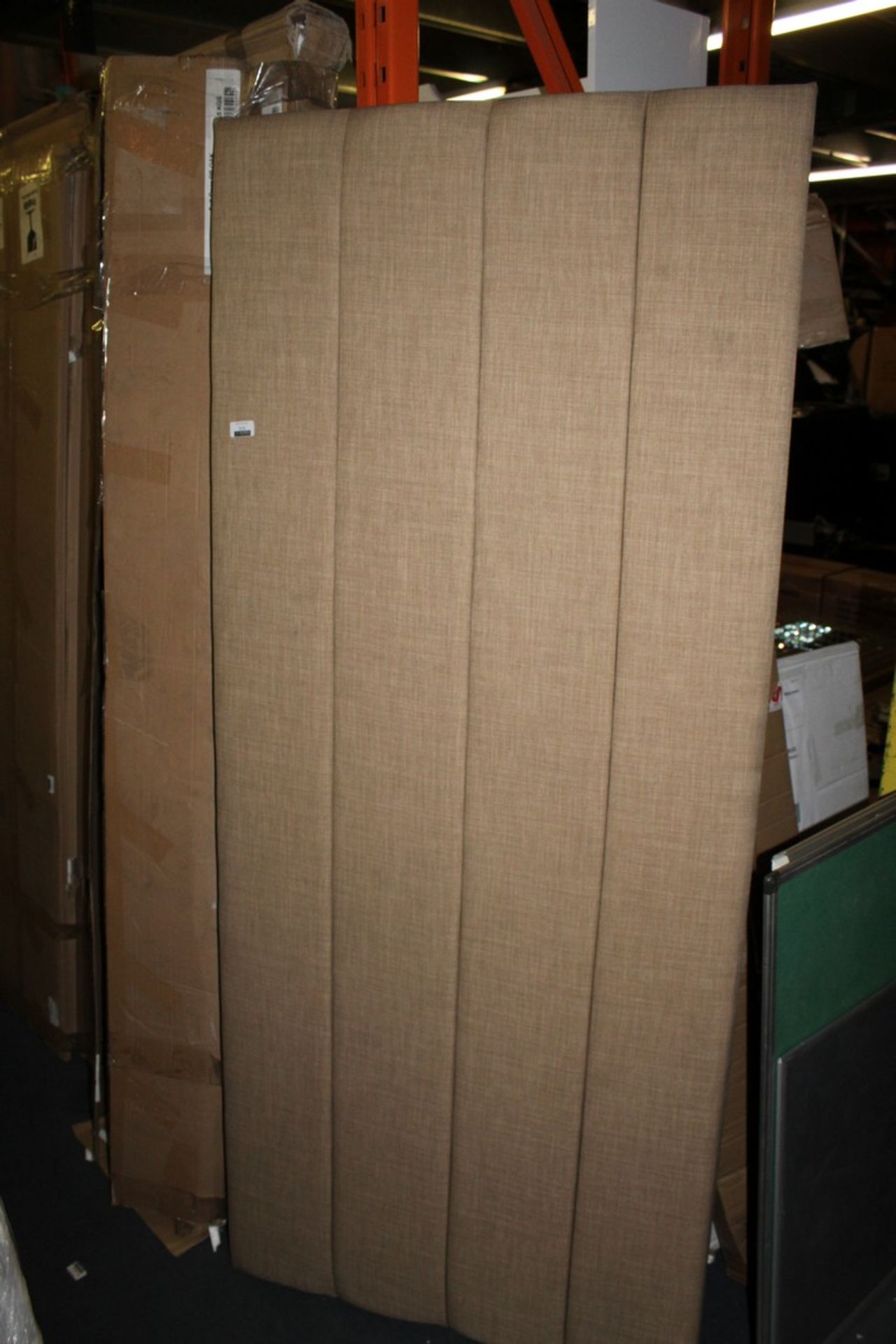 Beige Fabric Upholstered Headboard RRP £60 (14904) (Public Viewing and Appraisals Available)