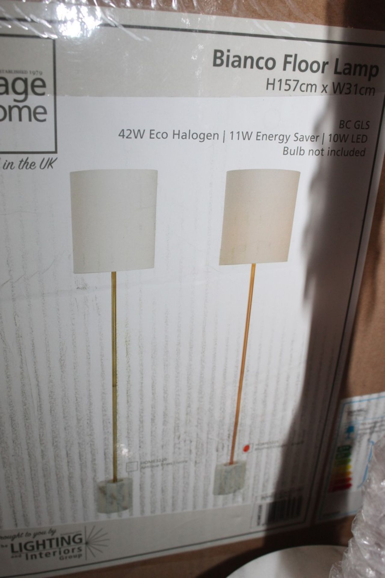 Boxed Bianco Rose Gold and Marble Floor Lamp RRP £120 (16350) (Public Viewing and Appraisals