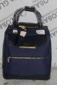 Ted Baker of London Take Flight Navy Blue Leather Wheeled Business Trolley RRP £220 (3650152) (