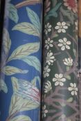 Assorted Rolls of Morris and Co Designer Wallpaper to Include The Bird and Pomegranate Wallpaper and