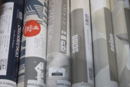 Assorted Rolls of Designer Wallpaper by Cion, Engblad and Co, Sanderson and Mini Moderns RRP £