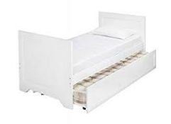 Boxed White Wooden 90cm Single Trundle Bed (Public Viewing and Appraisals Available)