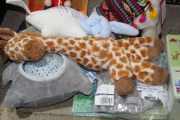 Assorted Items to Include Giraffe Teddies, Melamine Gift Sets, Llama Teddies, Elephant Cant Fly