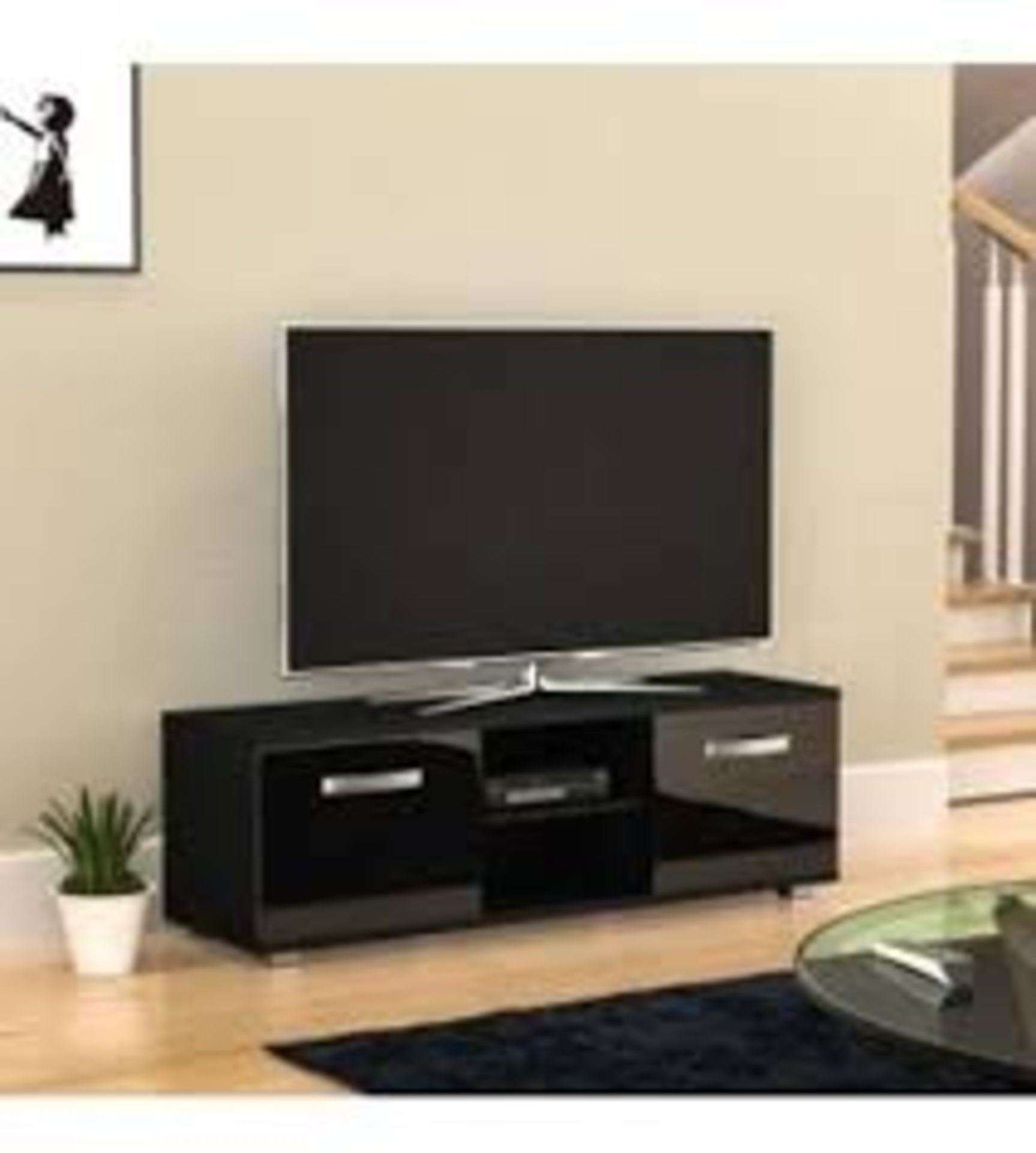 Boxed Vida Living TV Unit in Black (15748) (Public Viewing and Appraisals Available)