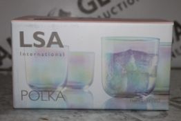 Boxed Set of LSA Polka Drinking Glasses RRP £30 (3674757) (Public Viewing and Appraisals Available)