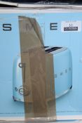 Boxed Smeg 2 Slice Chrome Toaster RRP £110 (Image For Illustration Purposes Only, Package Shows Blue