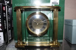 Athens Howard and Miller Solid Brass Case Bevelled Glass Clock RRP £170 (16350) (Public Viewing